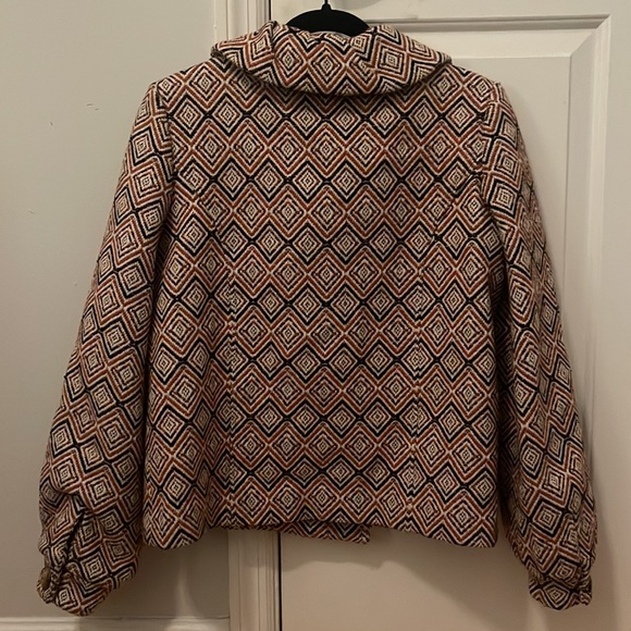 Tibi Wool blend Peacoat Geometric Print Orange Size tag removed approximate XS - Picture 2 of 7